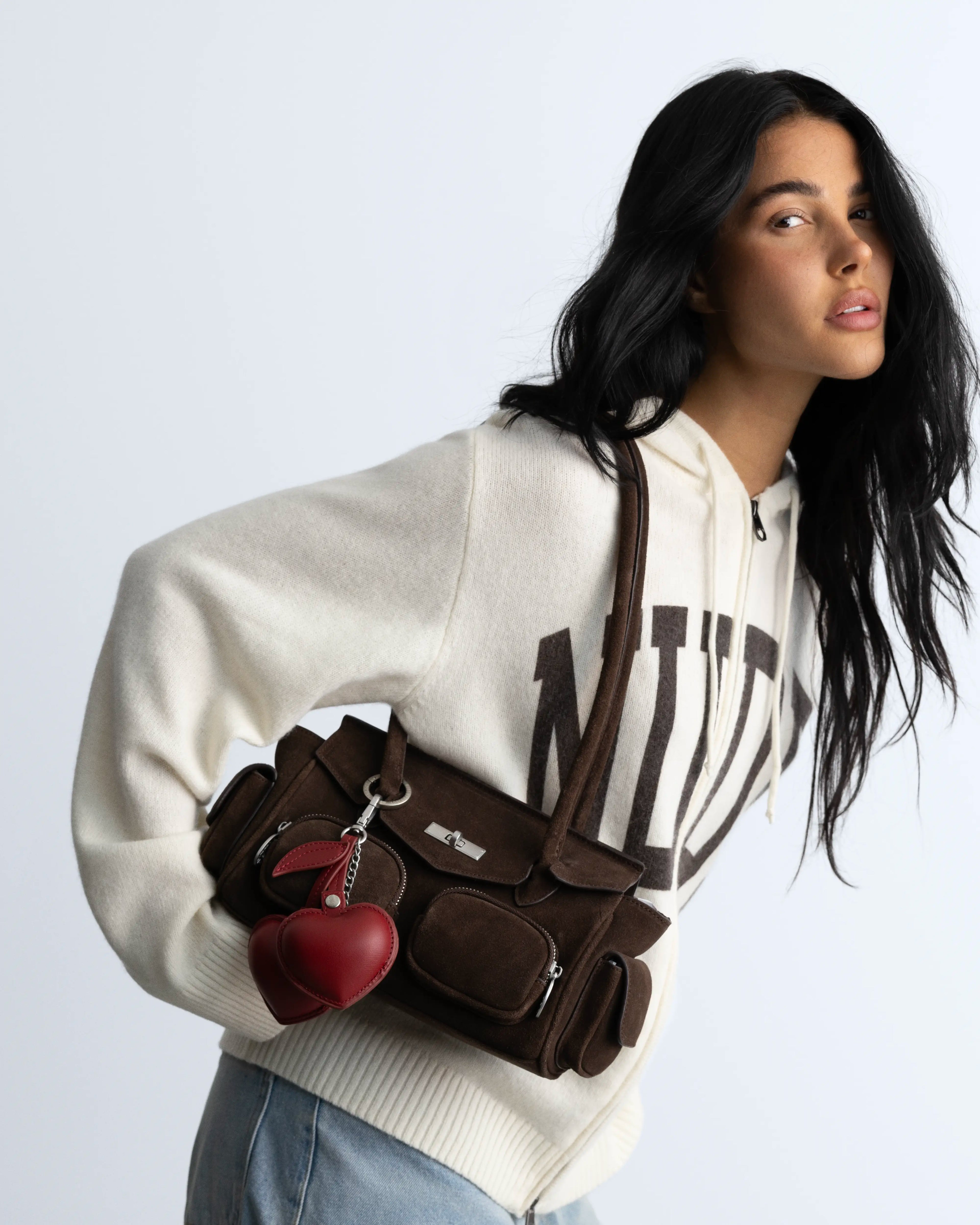 Aiko Real Suede Bag Brown